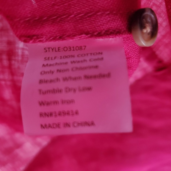 Johnny Was Calme Dress Womens M Dark Pink Collared Pockets - Picture 7 of 9